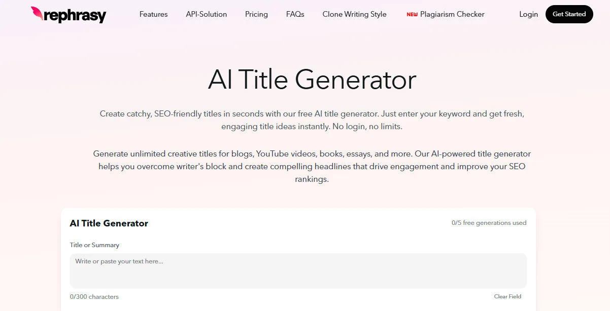 Rephrasy AI Title Generator with AI Features Platform Overview | Best Free AI Tools Team Review