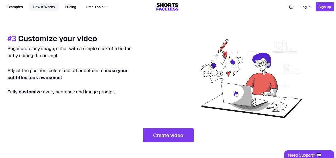 Shortsfaceless Customize Video Generator AI Features Platform Overview | Best Free AI Tools Team Review