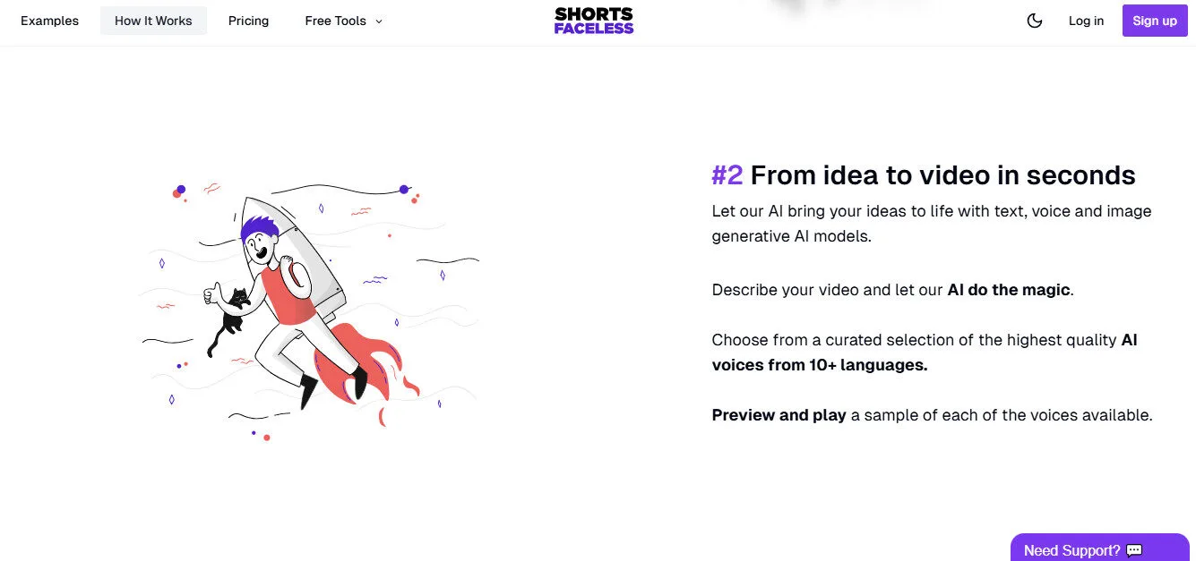 Shortsfaceless Video Ideas to Video Generator AI Features Platform Overview | Best Free AI Tools Team Review