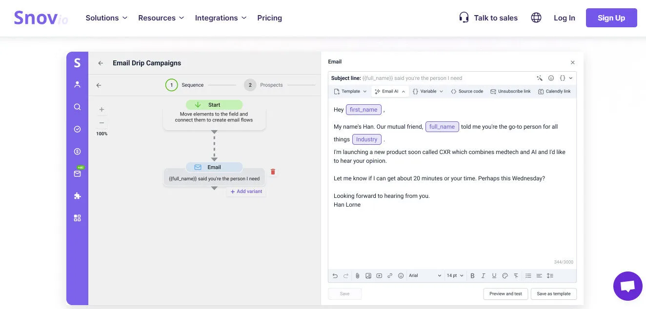 Snov.io Email Writer with AI Features Platform Overview | Best Free AI Tools Team Review