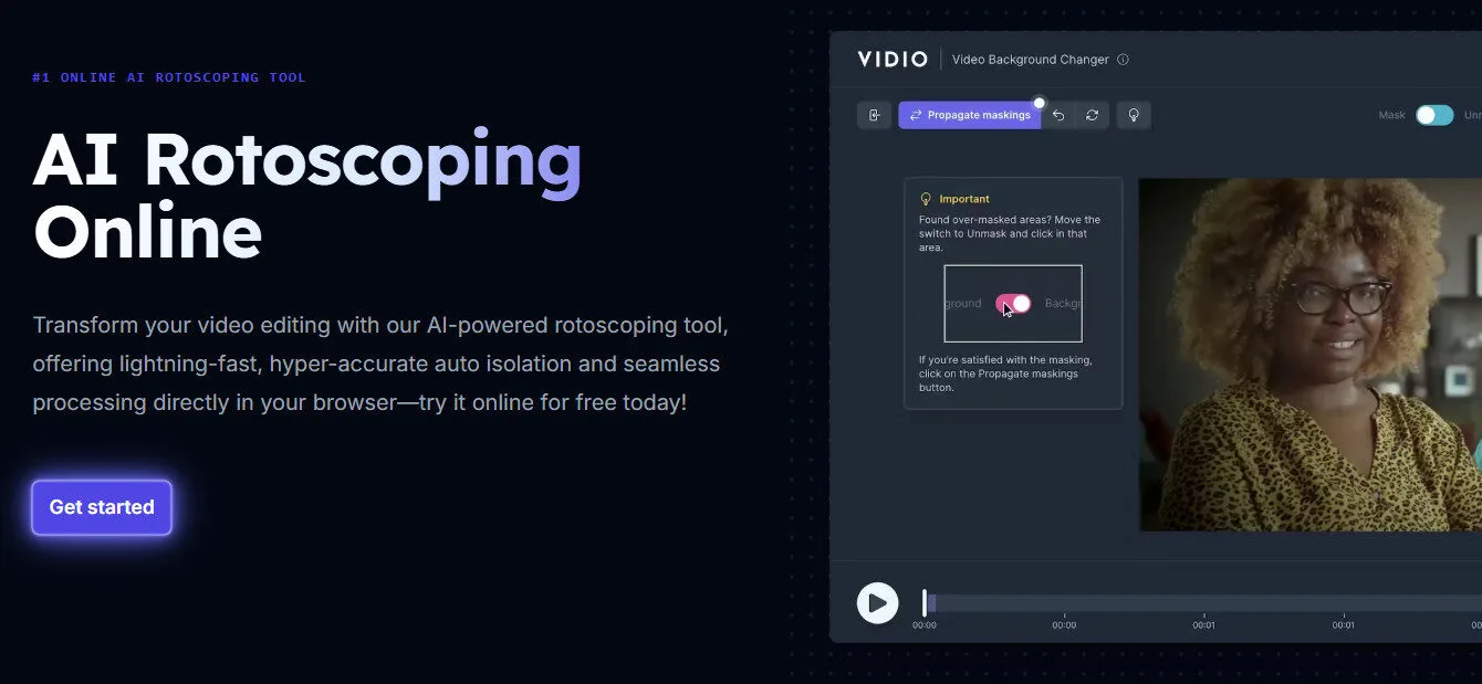 Vidio AI Rotoscoping Online AI Features Platform Overview | Best Free AI Tools Team Review