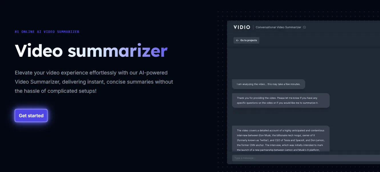 Vidio AI Video Summarizer AI Features Platform Overview | Best Free AI Tools Team Review