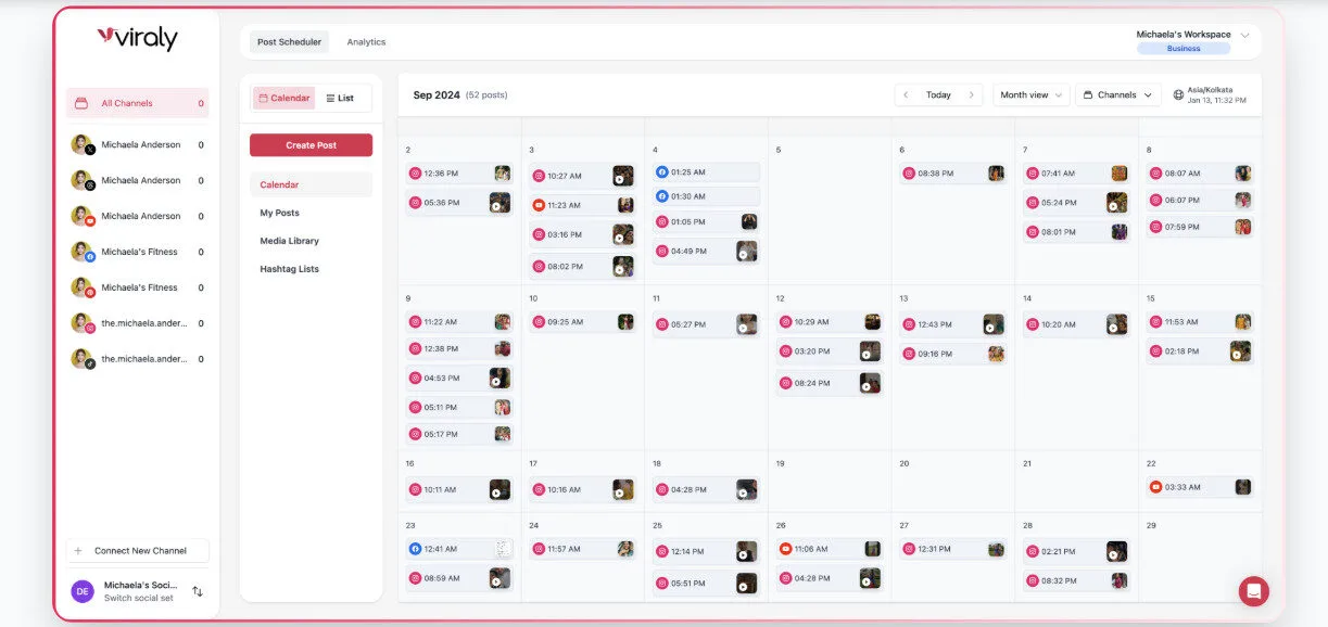 Viraly.io Social Media Post Scheduler Dashboard Platform Overview | Best Free AI Tools Team Review