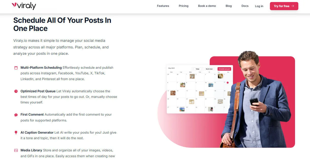 Viraly.io Social Media Post Scheduler with AI Features Platform Overview | Best Free AI Tools Team Review