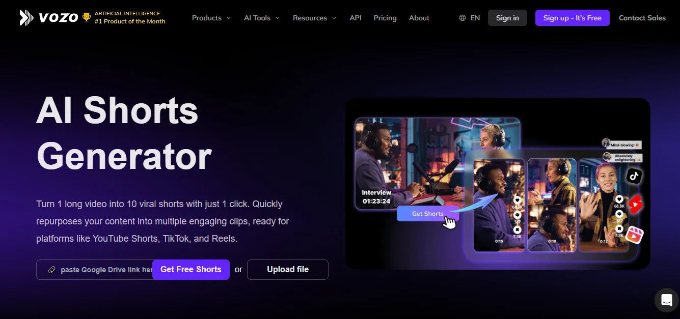 Vozo AI Shorts Video Generator AI Features Platform Overview | Best Free AI Tools Team Review