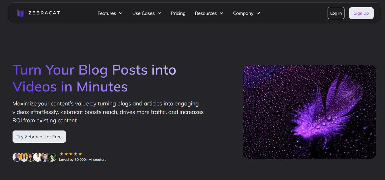Zebracat AI Blog to Video Generator with AI Features Platform Overview | Best Free AI Tools Team Review