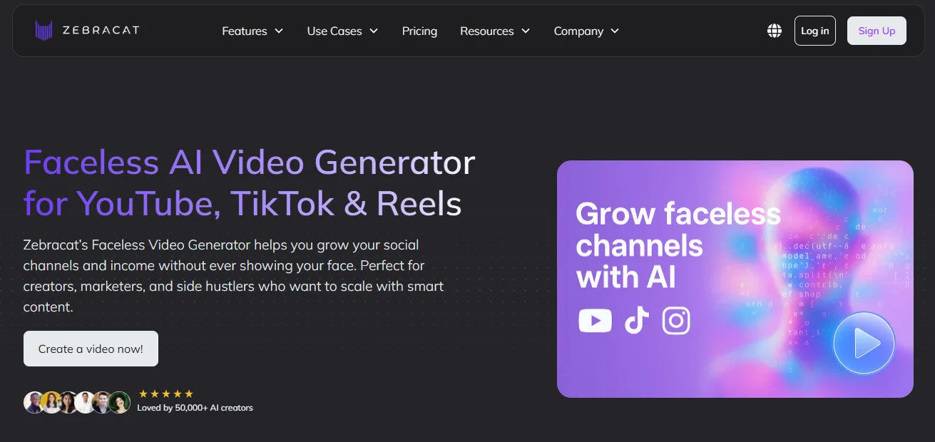 Zebracat AI Make Faceless Social Video with AI Features Platform Overview | Best Free AI Tools Team Review